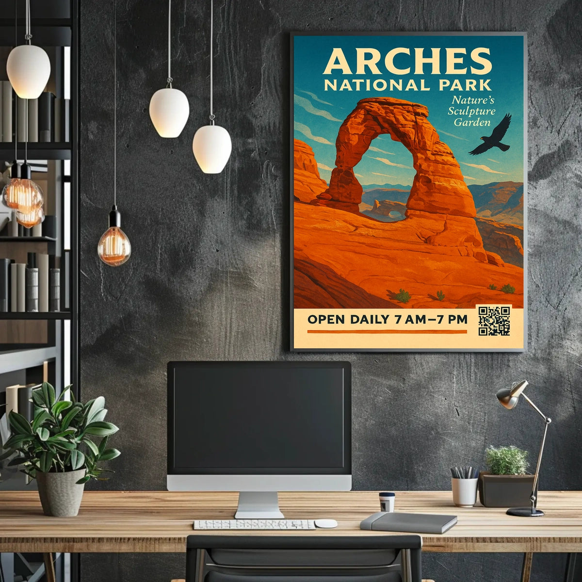 Arches National Park Vintage Travel Poster Print