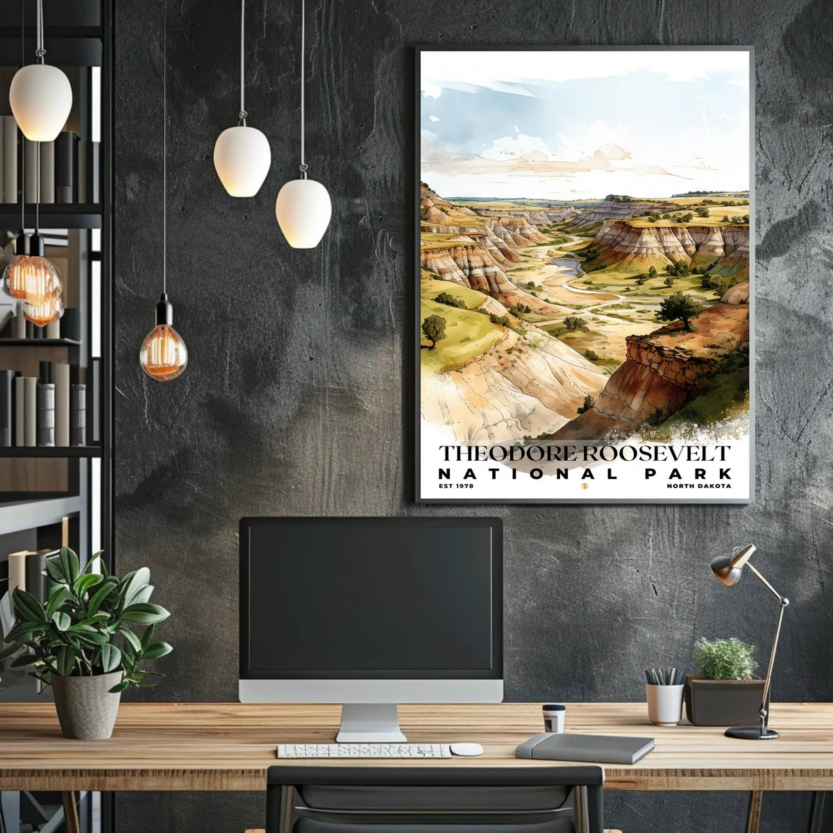 Theodore Roosevelt Watercolor Wall Art Poster