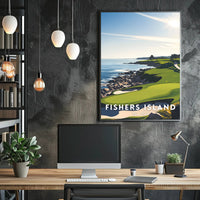 Serene Coastal Golf Course Art Print - Sports Poster