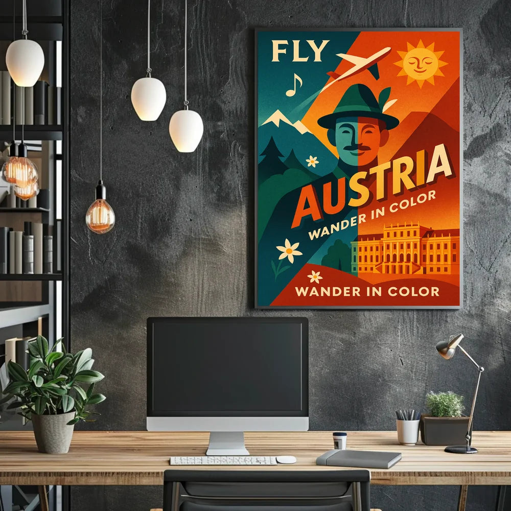 Austria Retro Travel Art with Vibrant Cultural Heritage Poster PosterGoat