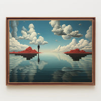 Surreal Reflection: Artistic Poster with Contemplative Figure