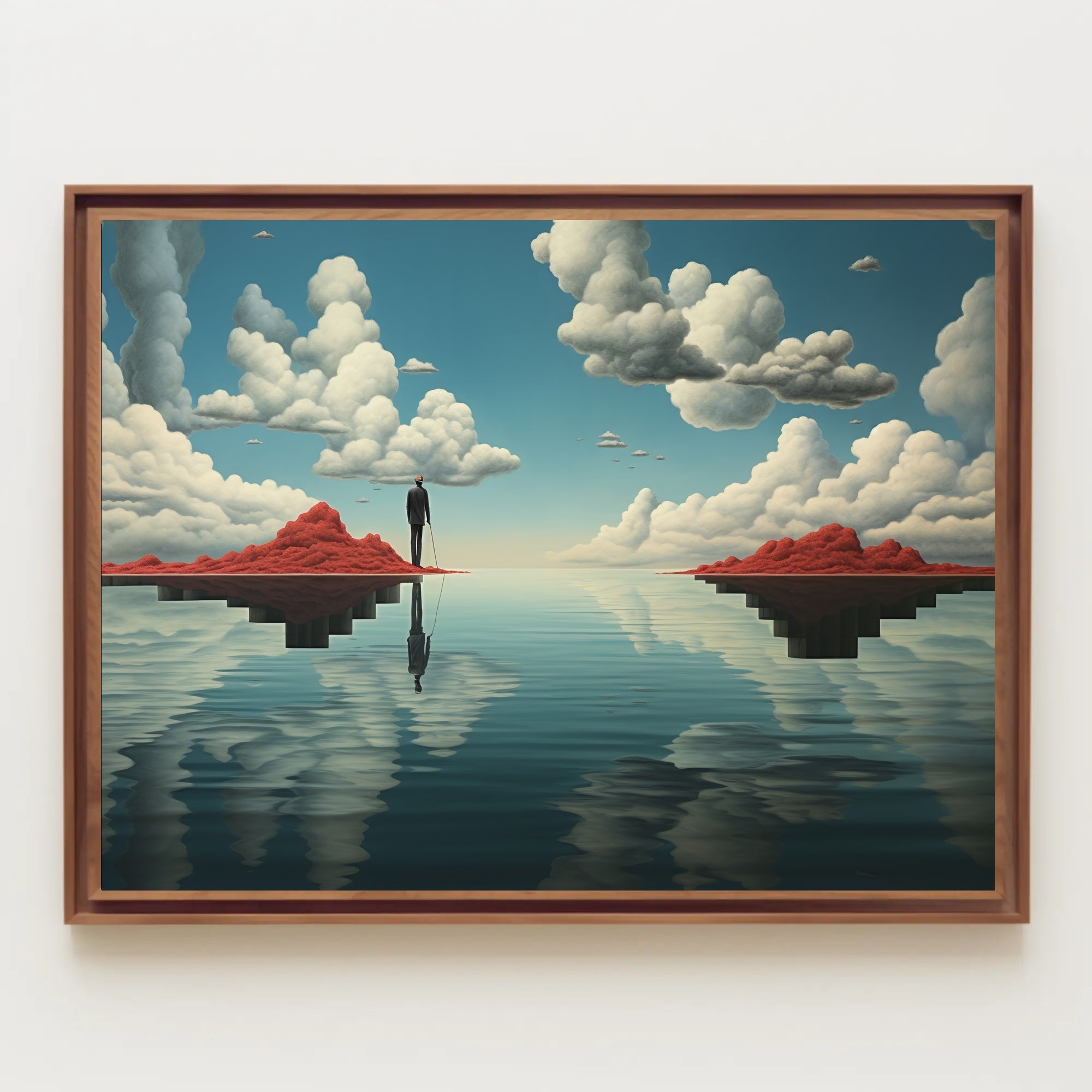 Surreal Reflection: Artistic Poster with Contemplative Figure