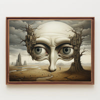 Surreal Landscape with Gigantic Face Futuristic Sci-Fi Poster