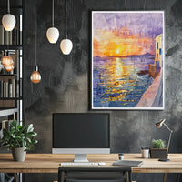 Sunset Over the Sea Poster PosterGoat