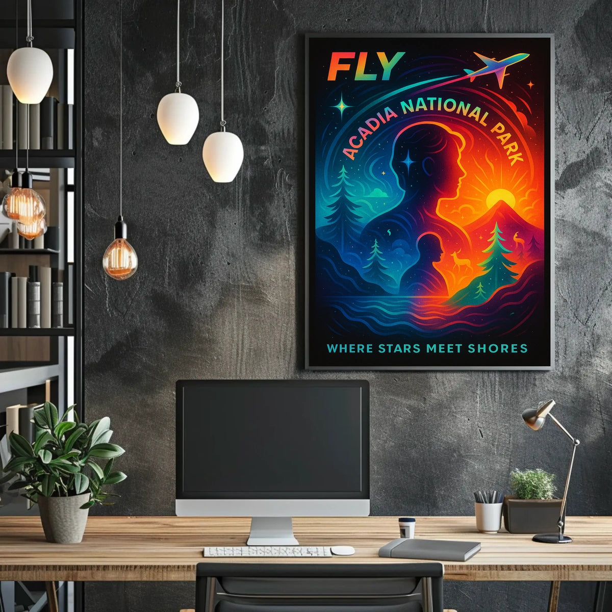 Fly to Acadia National Park Poster