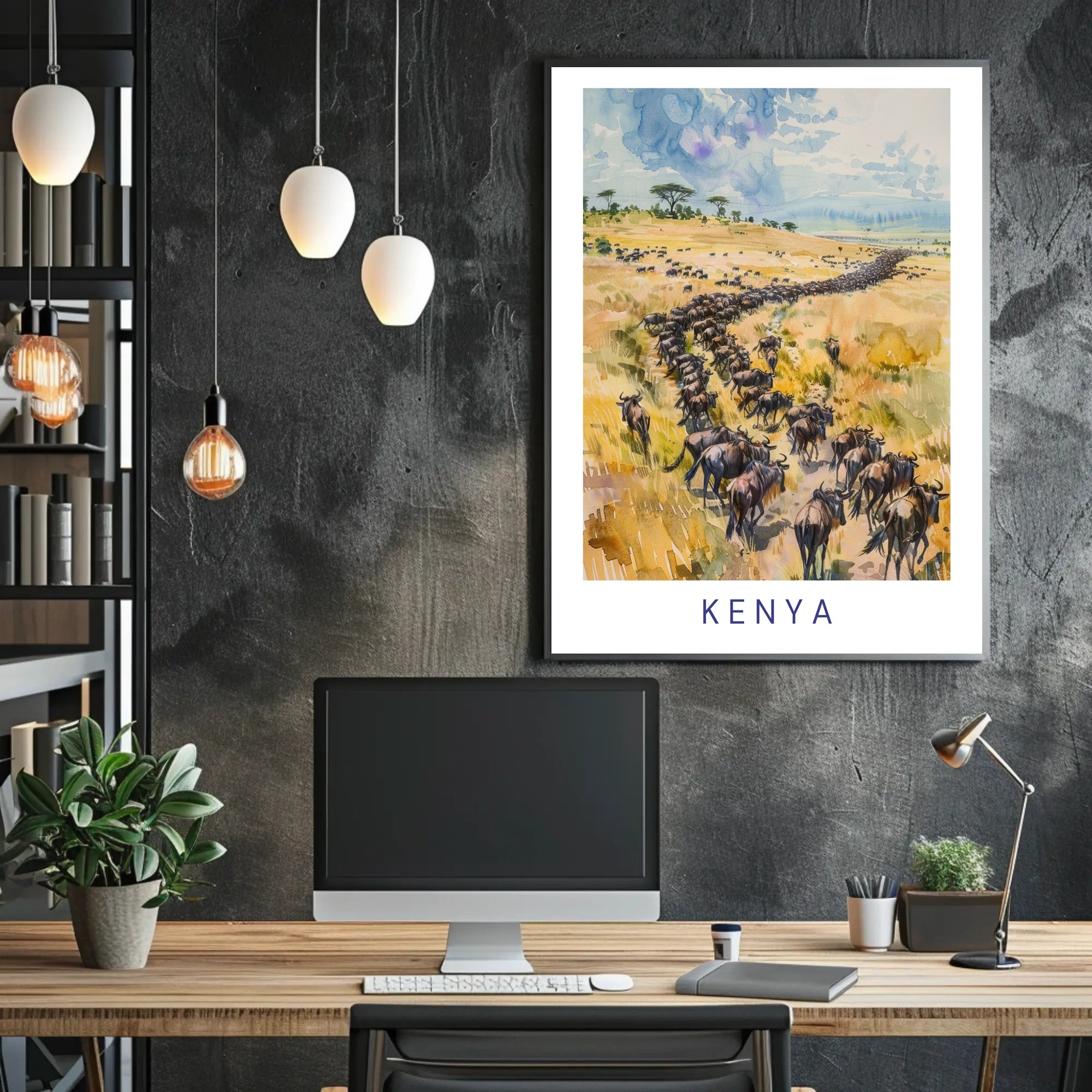 Kenya Wildlife Adventure in Motion Travel Poster PosterGoat