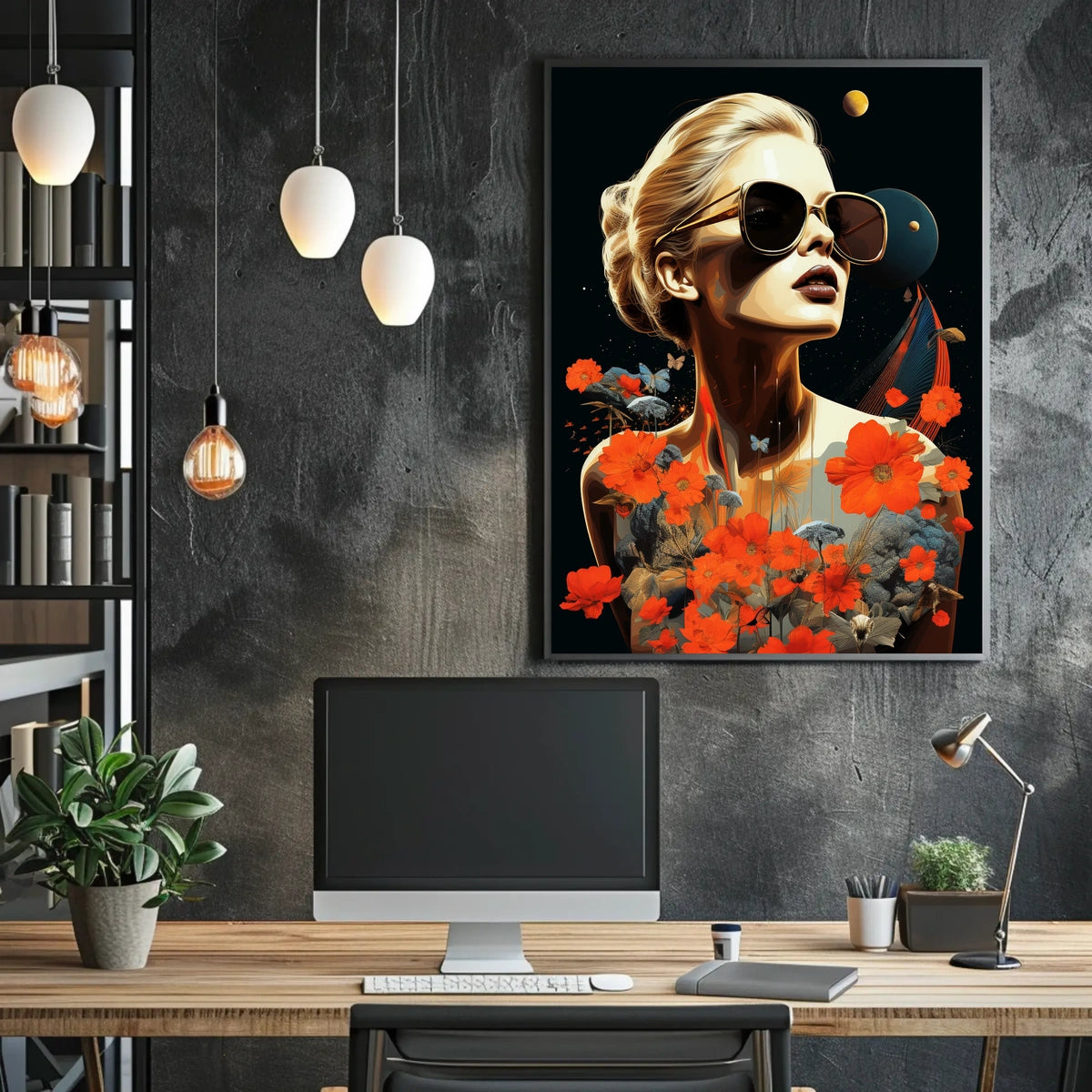 Surreal Woman Celestial Dreamscape Abstract or Artistic Poster