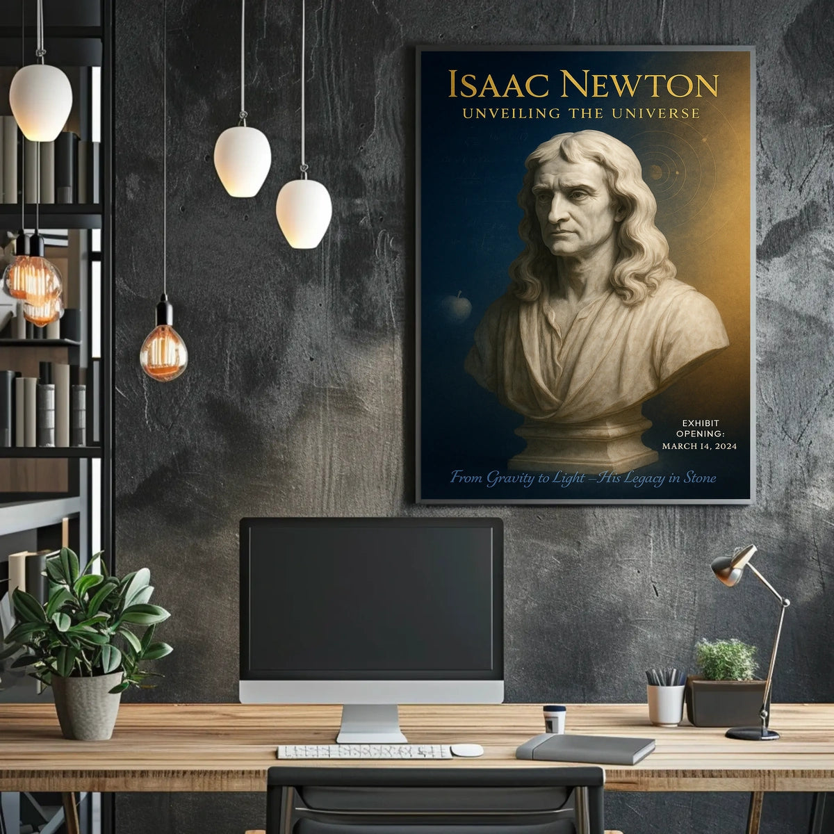 Isaac Newton Unveiling the Universe Poster