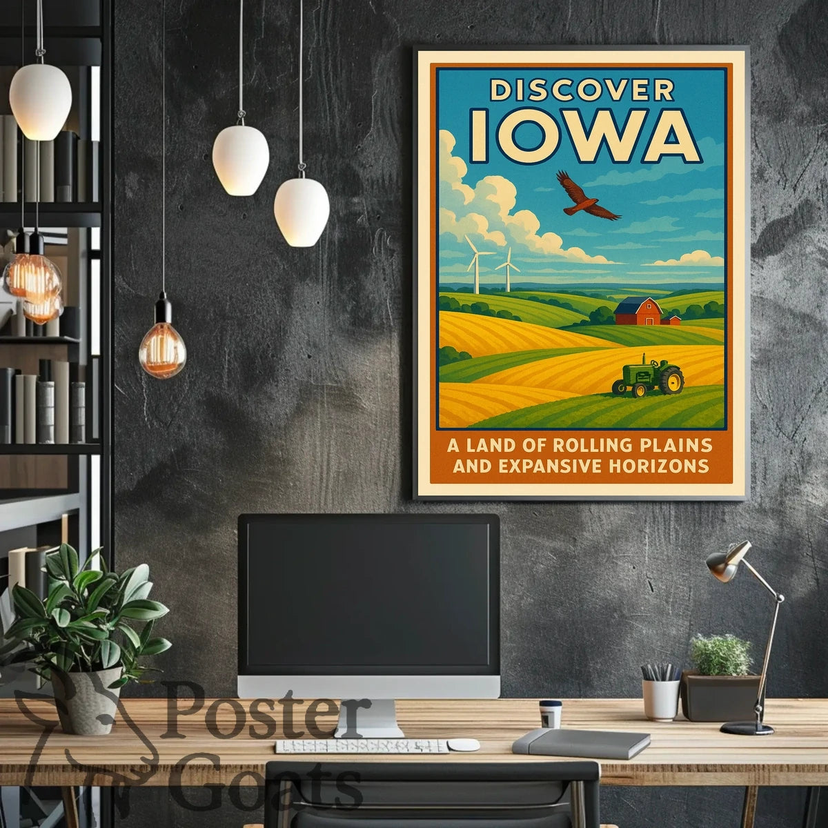 Discover Iowa's Tranquil Beauty: Vintage Travel Poster