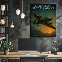Vintage Douglas B-23 Dragon Aircraft Poster