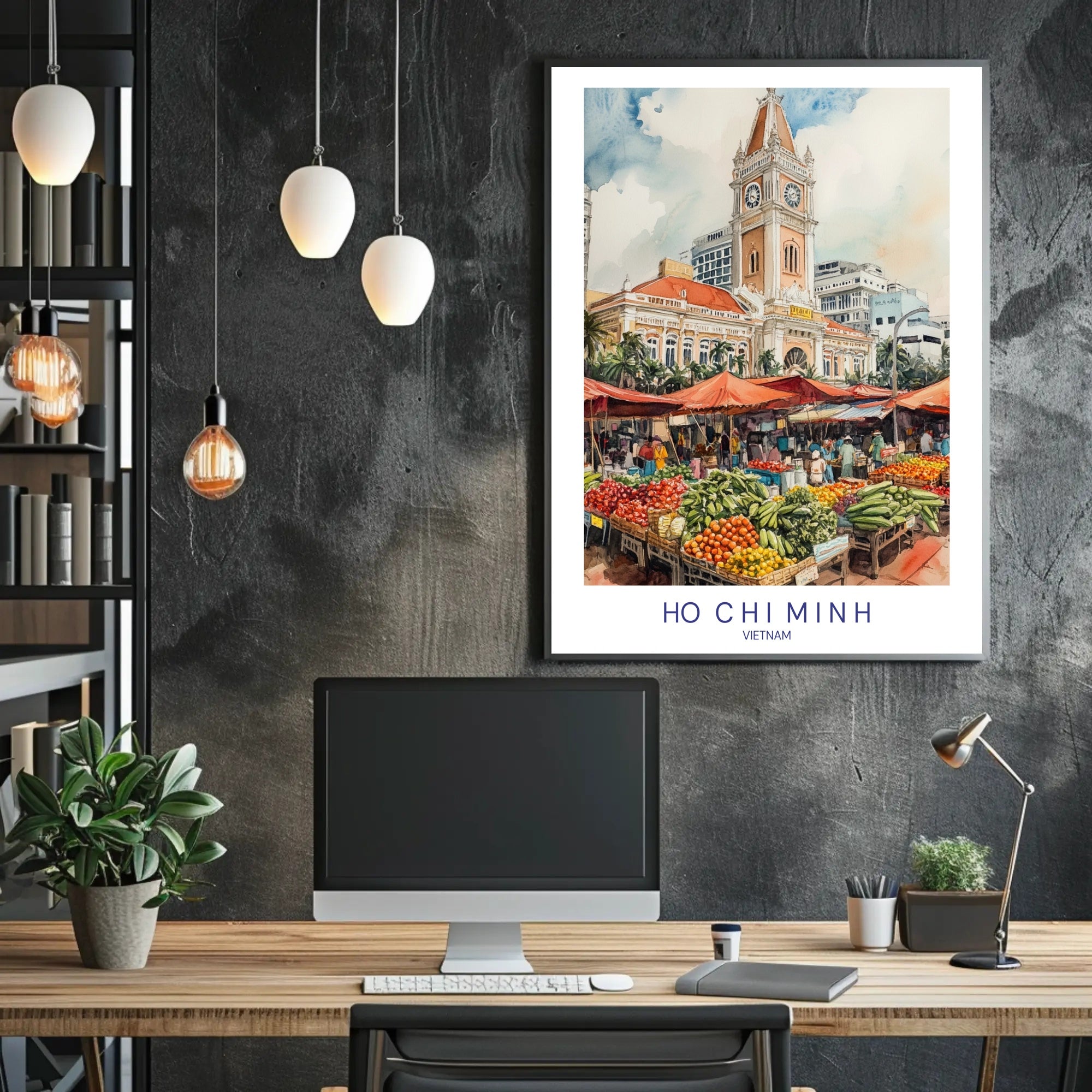 Ho Chi Minh Market Scene Poster PosterGoat