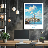 Galway Ireland Cityscape Travel Poster