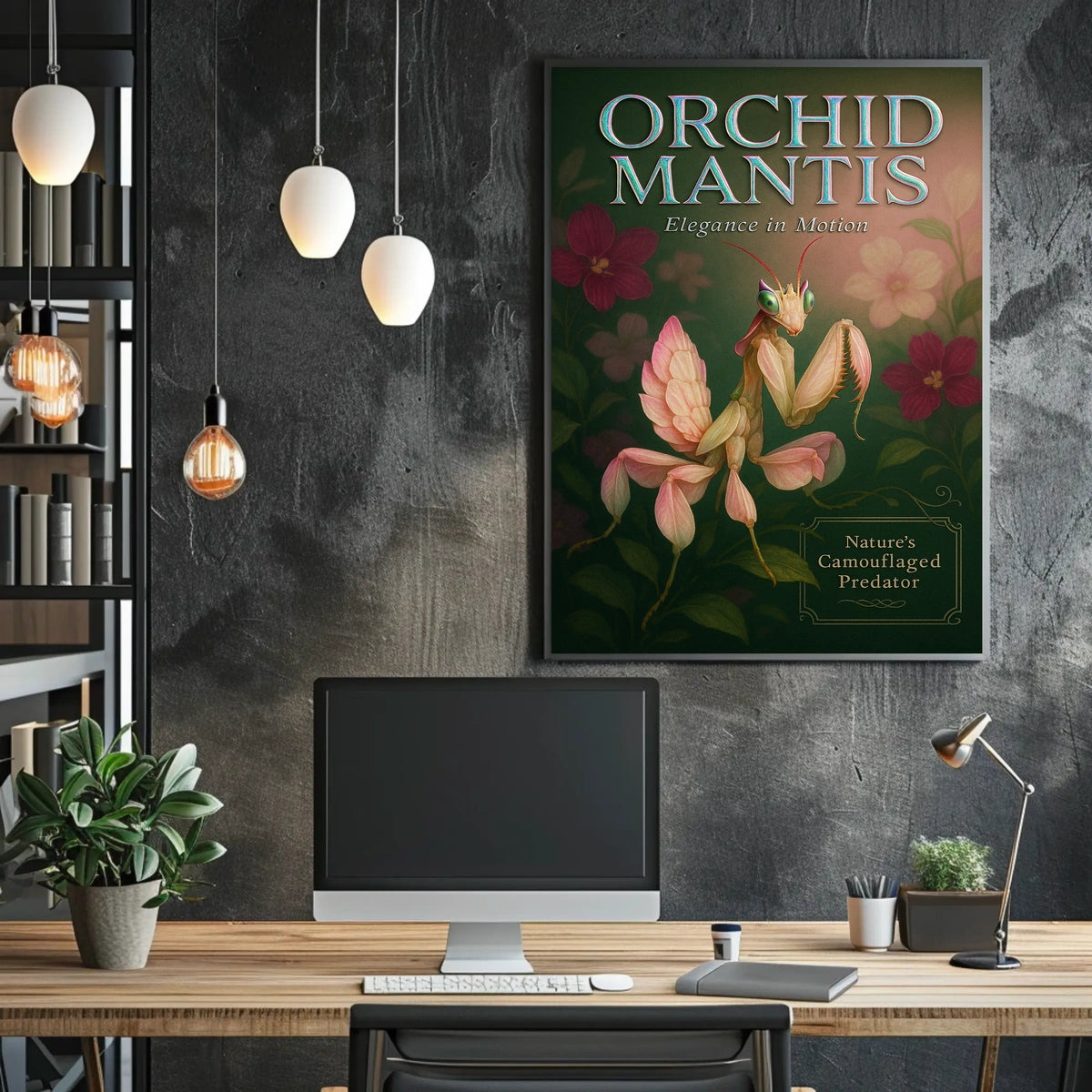Orchid Mantis Elegance in Motion Poster