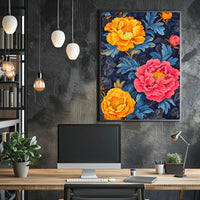Vivid Floral Elegance Art Print - Abstract or Artistic Poster