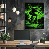 Dynamic Skateboarder Performing Trick Sports Poster