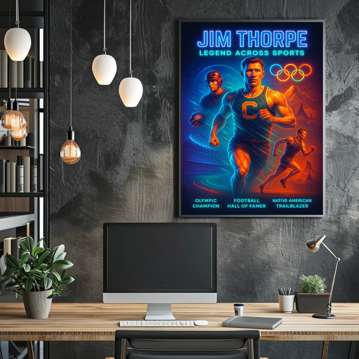 Jim Thorpe Iconic Sports Legend Poster