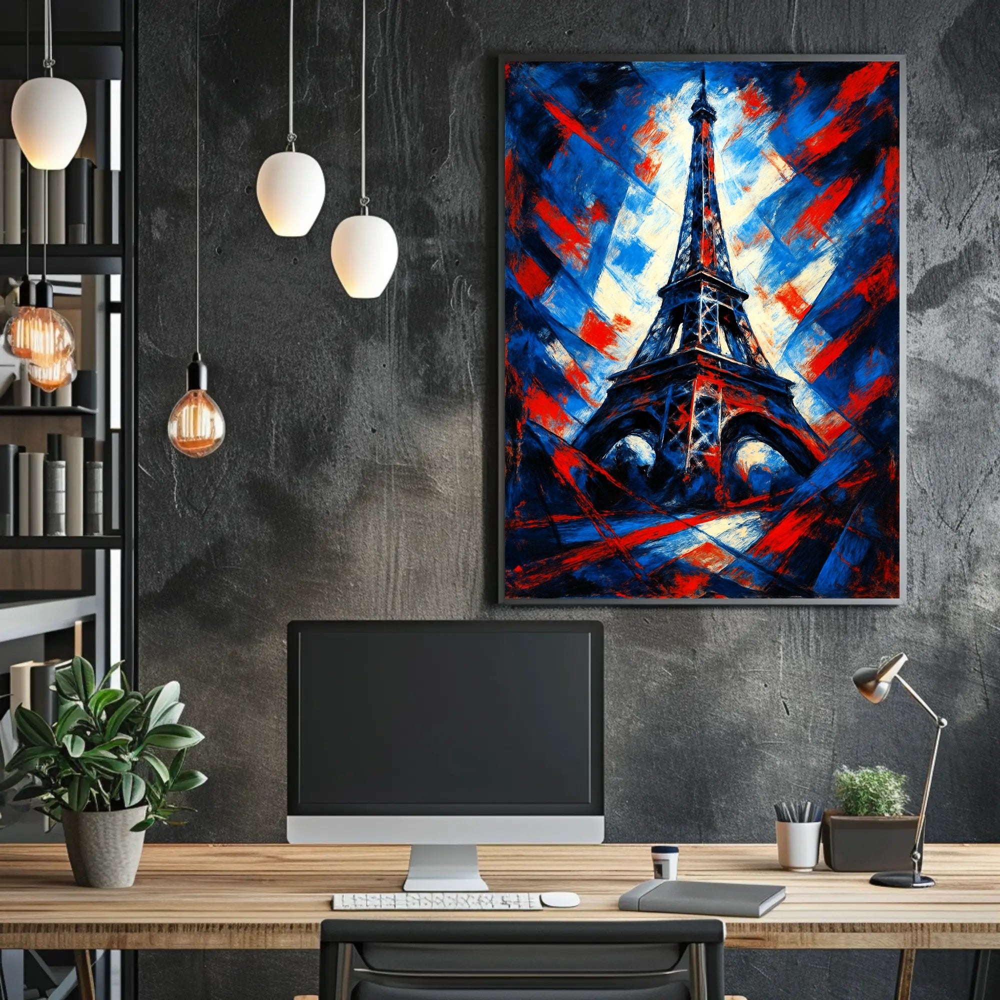 Eiffel Tower in Abstract Colors Poster PosterGoat