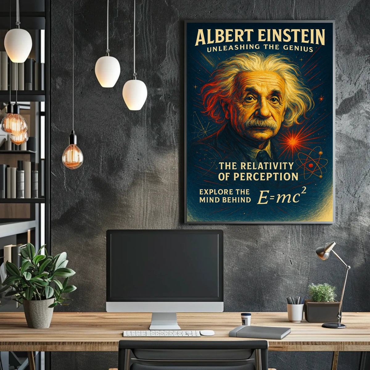 Albert Einstein Vintage Physics Inspiration Poster