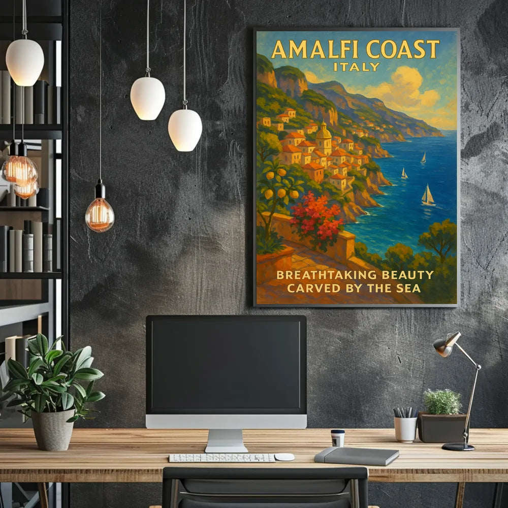 Breathtaking Coastal Beauty Carved by the Sea Poster