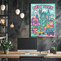 Whimsical New York Adventure Poster