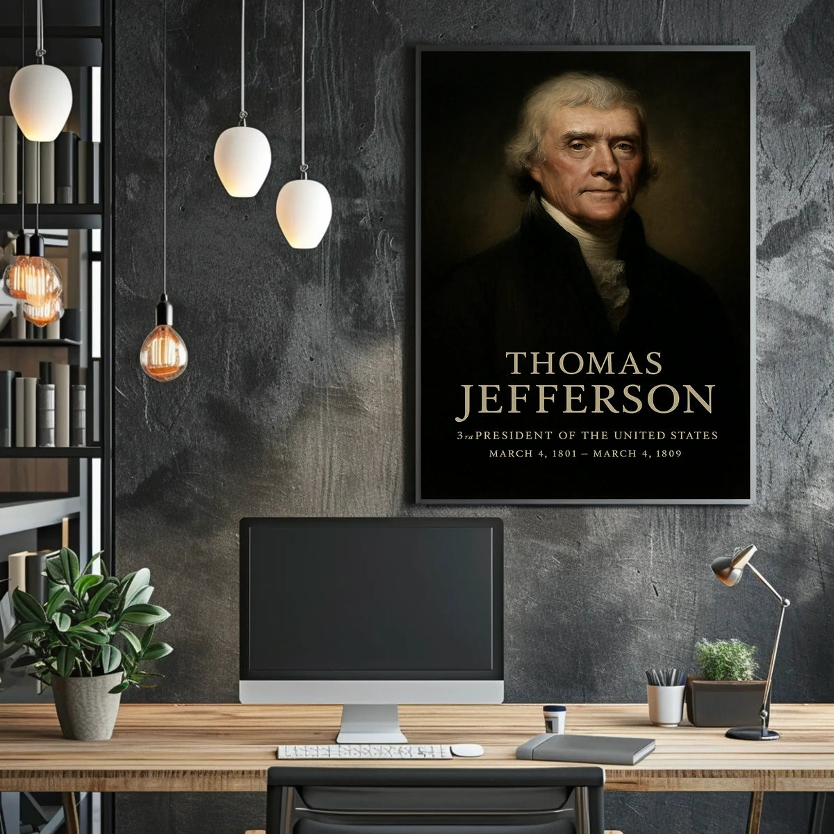 Thomas Jefferson Third President Poster Wall Art Decor