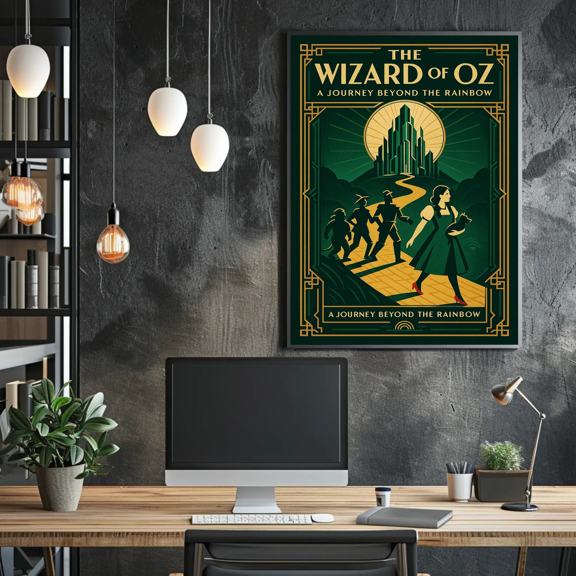The Wizard of Oz Art Deco Fantasy Poster PosterGoat