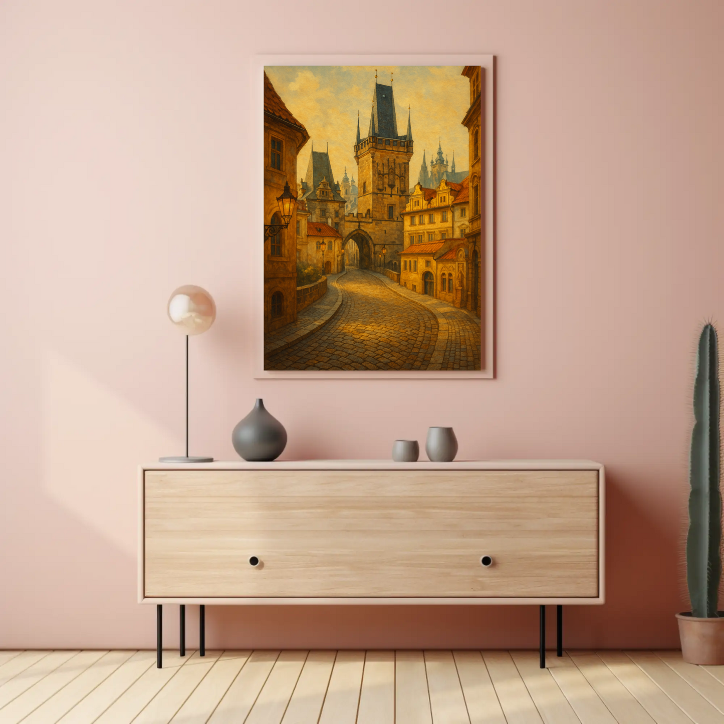Prague Castle Gate Vintage Travel Poster
