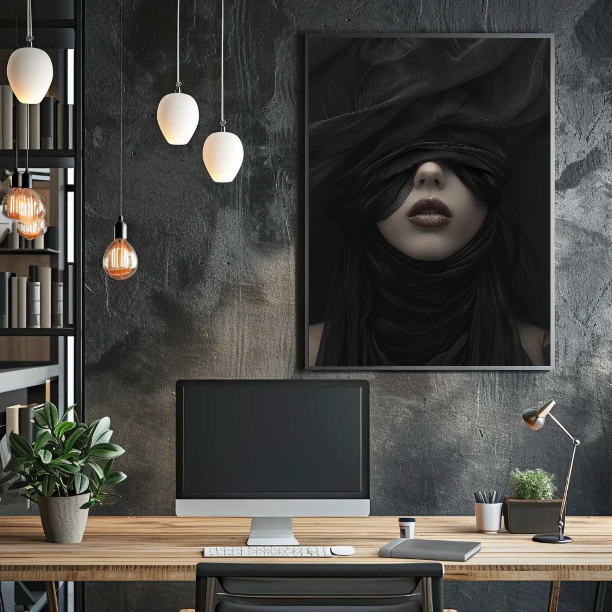 Elegant Figure in Drapery: Abstract or Artistic Poster PosterGoat