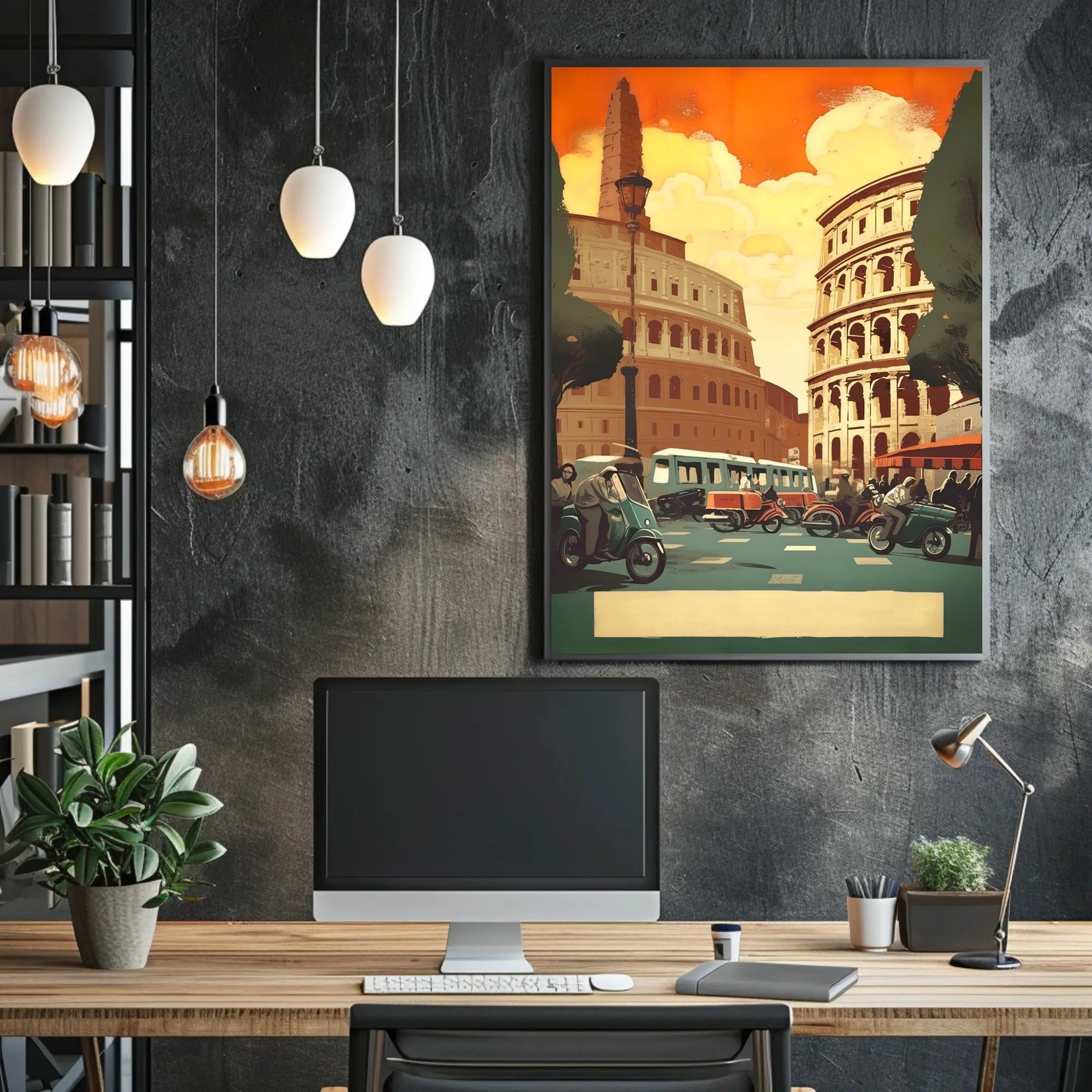 Vibrant Roman Streetscape Poster