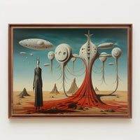 Mysterious Alien Desert Scene Futuristic Sci-Fi Poster