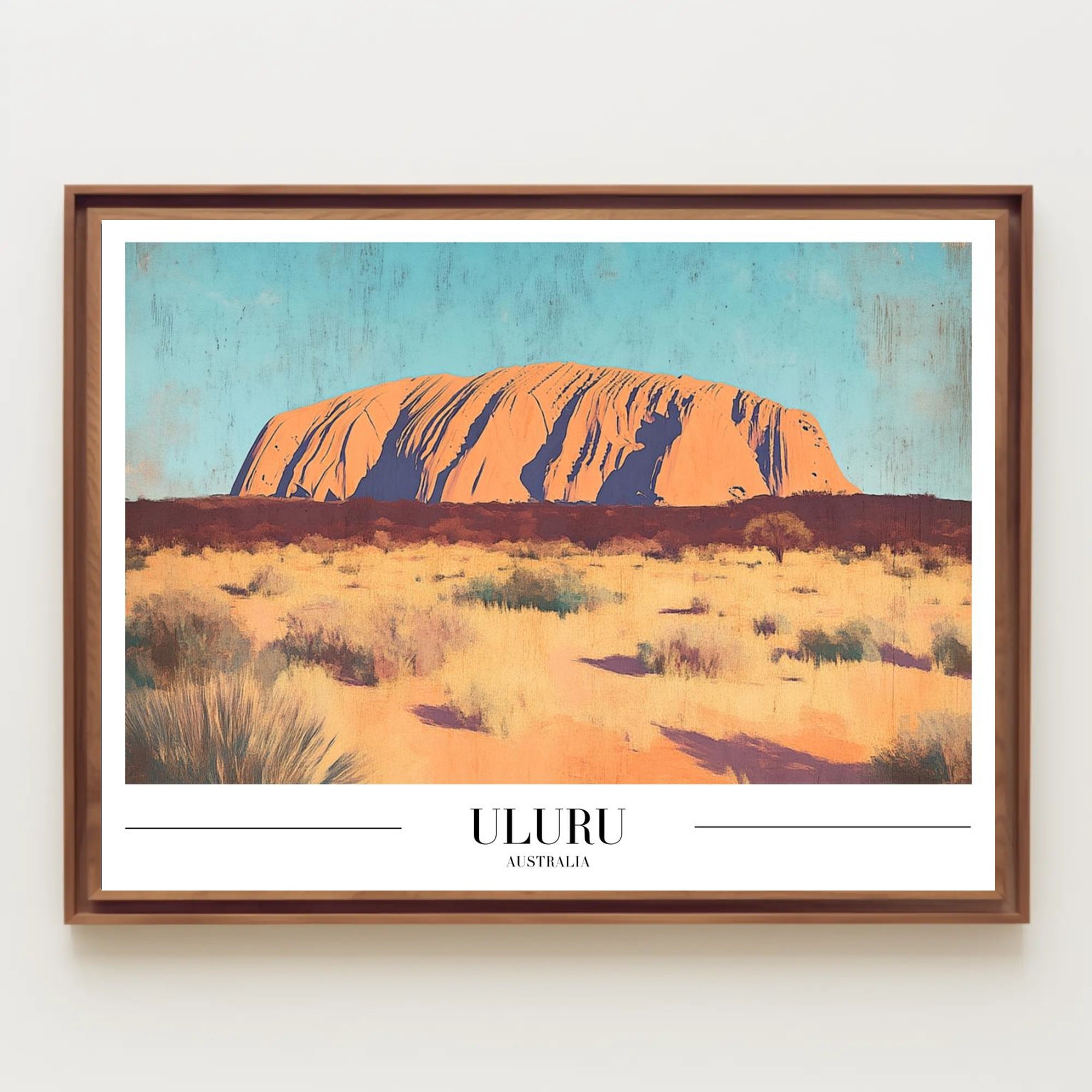 Uluru Desert Vintage Travel Poster