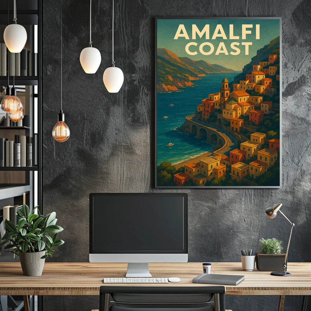 Amalfi Coast Poster 18x24 Wall Art for Coastal Decor Home