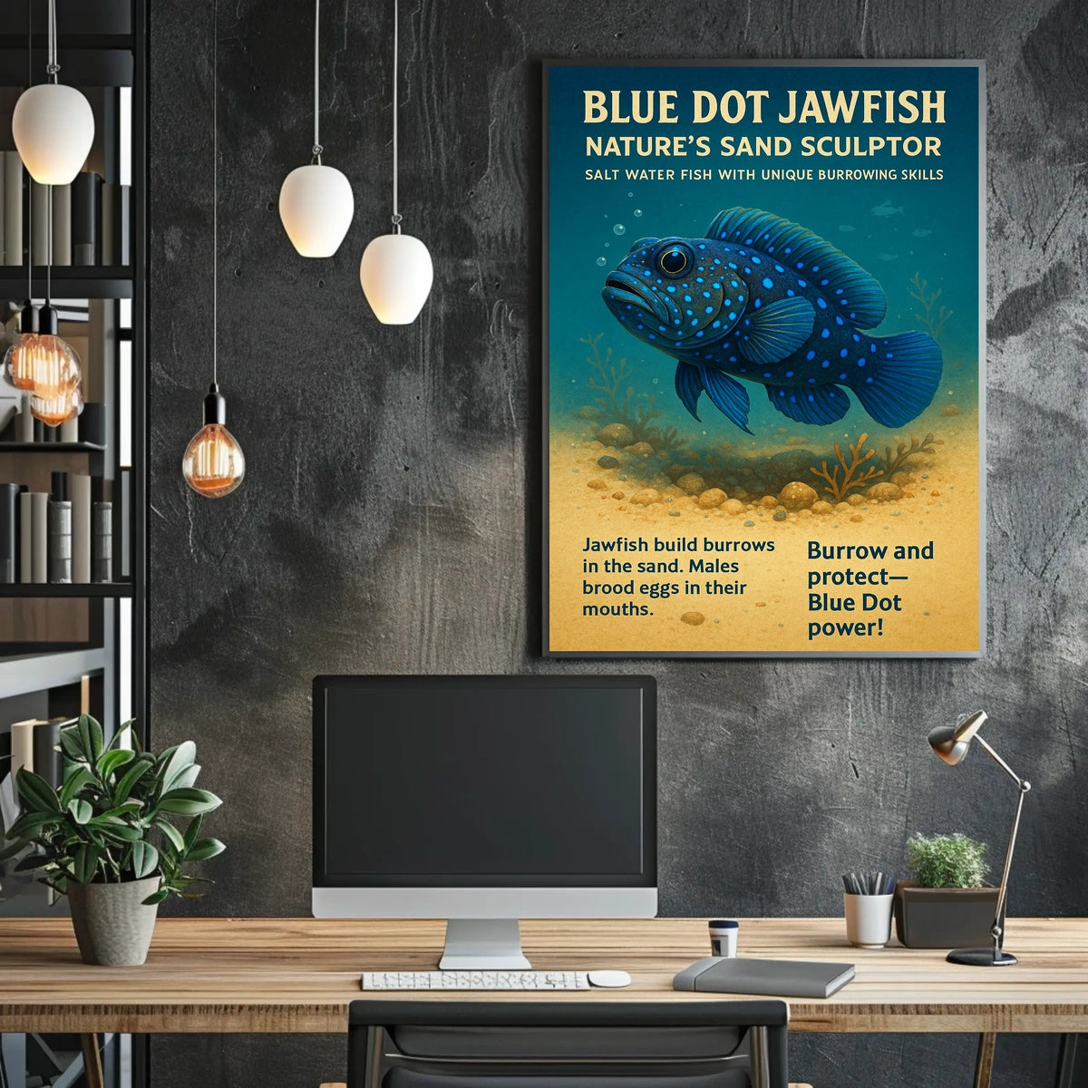 Blue Dot Jawfish NatureS Sand Poster