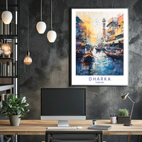 Pakistani Cityscape Watercolor Art - Urban or Cityscape Poster PosterGoat
