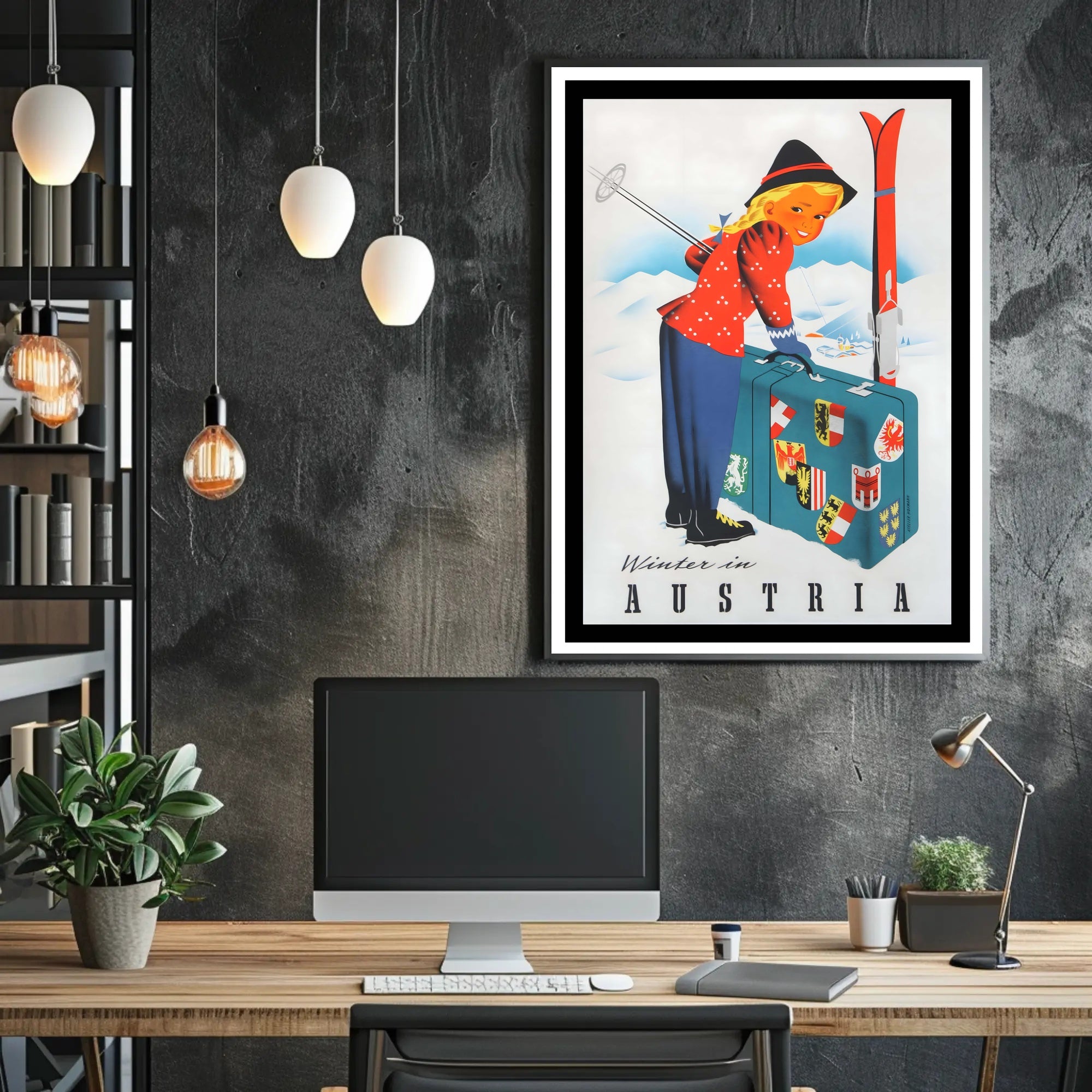 Winter in Austria Vintage Travel Poster PosterGoat