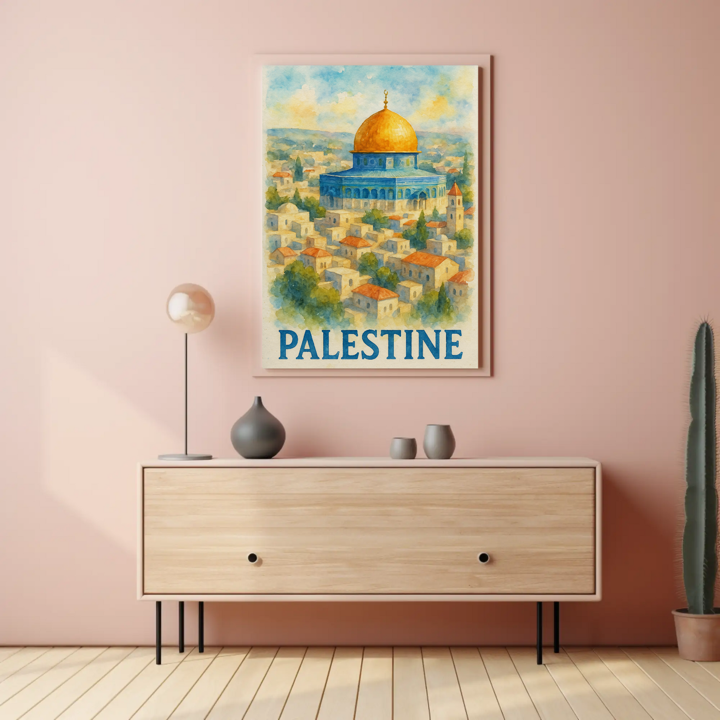 Palestine Dome Over Hills Travel Poster