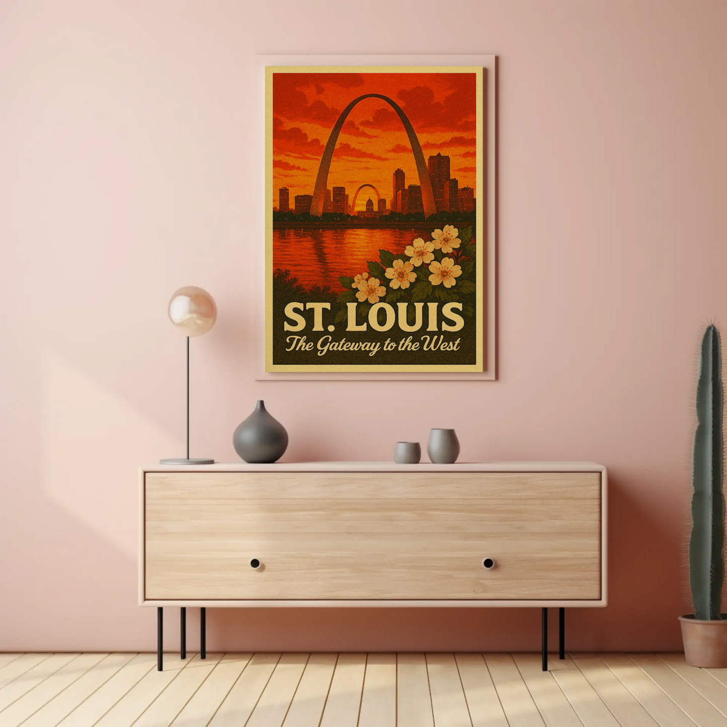 St Louis Missouri Gateway Arch Sunset Skyline Poster