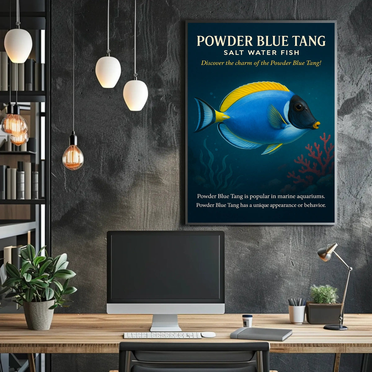 Powder Blue Tang Salt Water Fish Poster