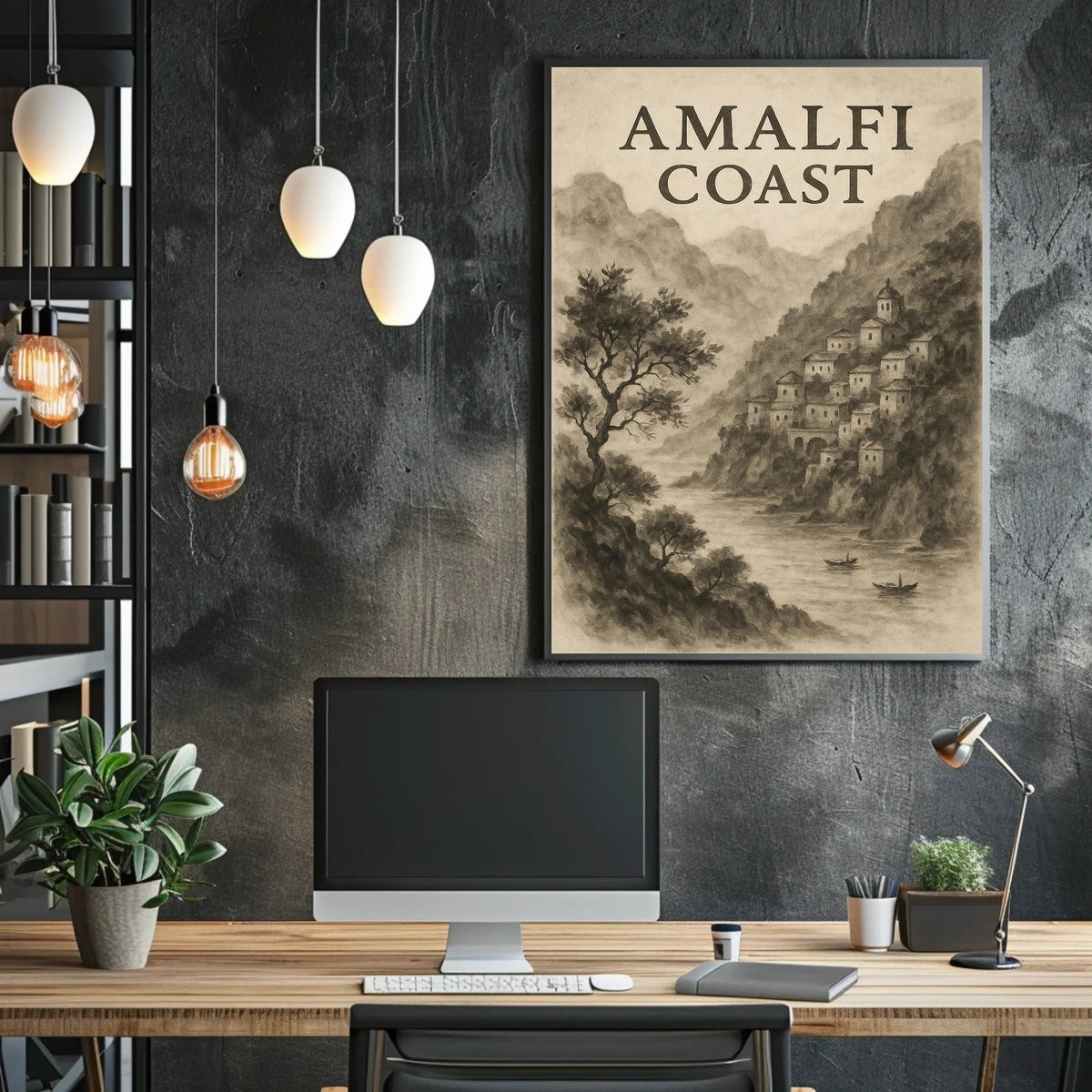 Amalfi Coast Poster 18x24 Wall Art Coastal Italy Decor
