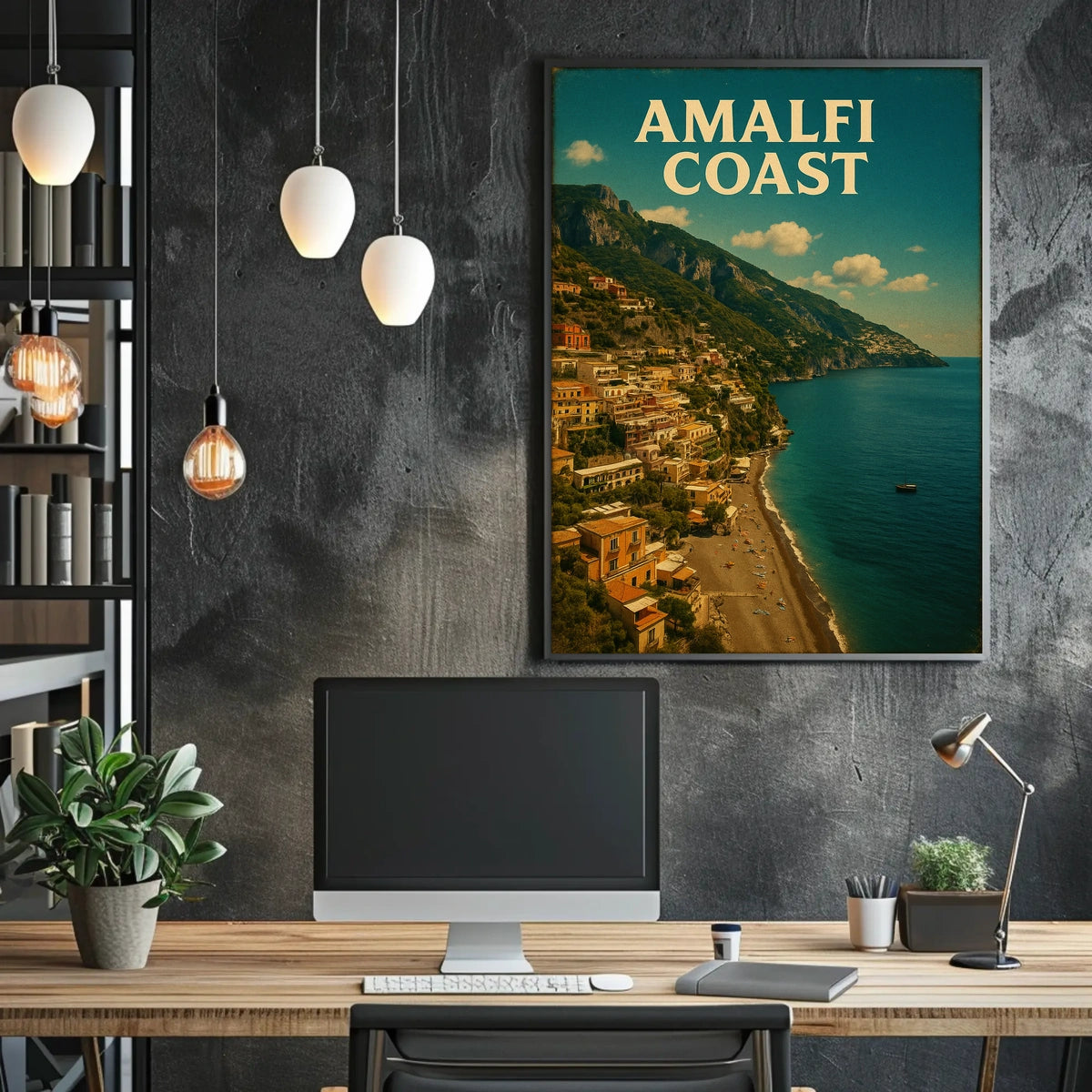 Amalfi Coast Poster Wall Art Print 18x24 Scenic Coastal