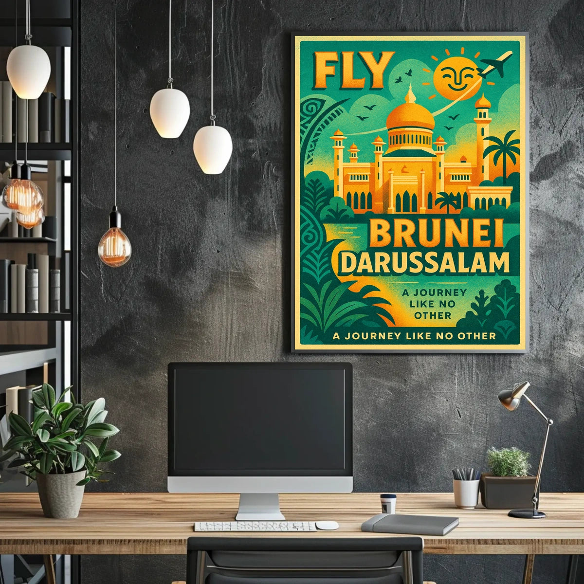 Fly to Brunei Darussalam Poster