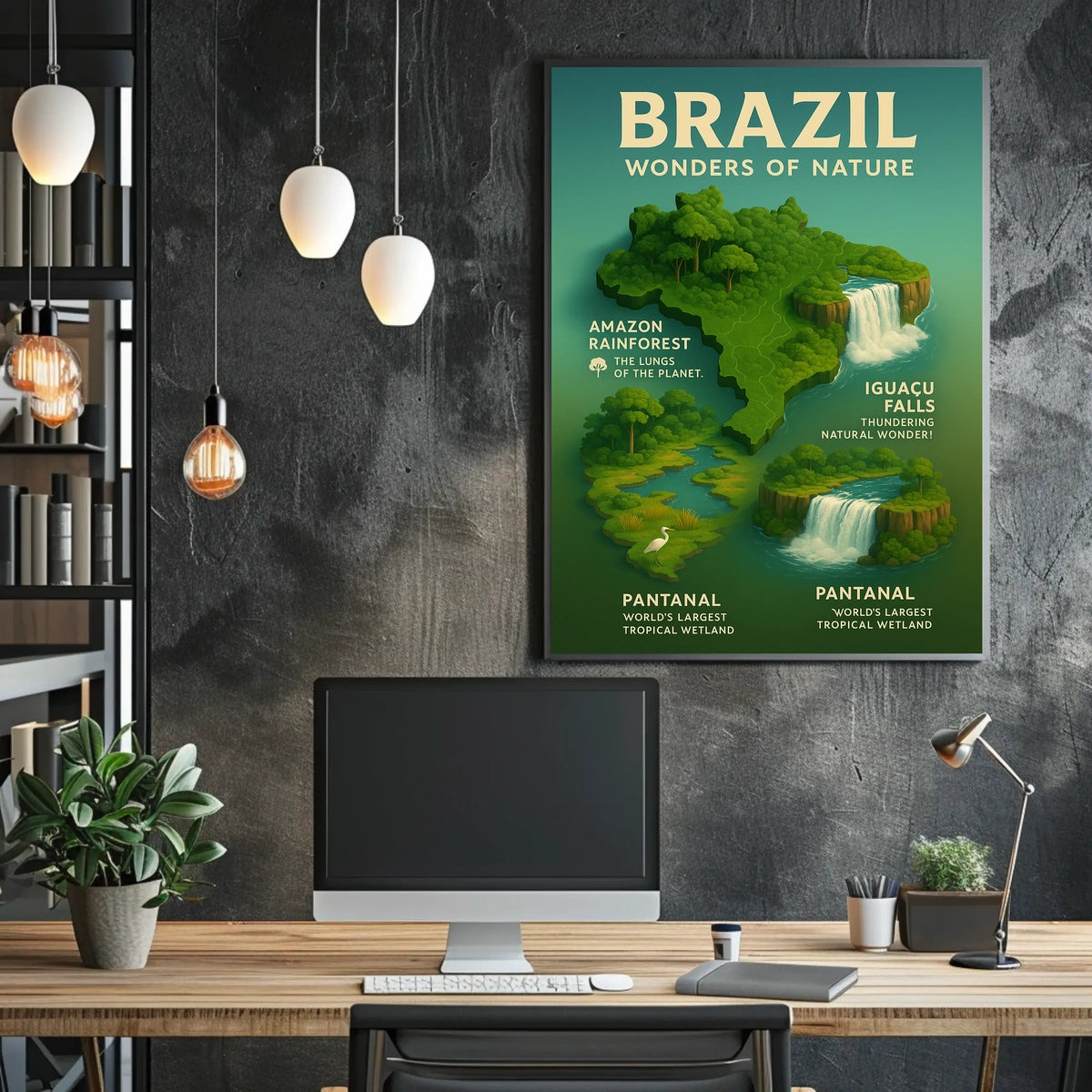 Brazil's Natural Wonders Illustrated Infographic Poster
