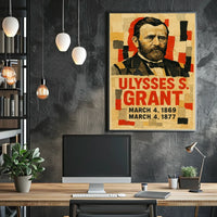 Ulysses S. Grant 18th President of the United States Layered paper Collage Poster
