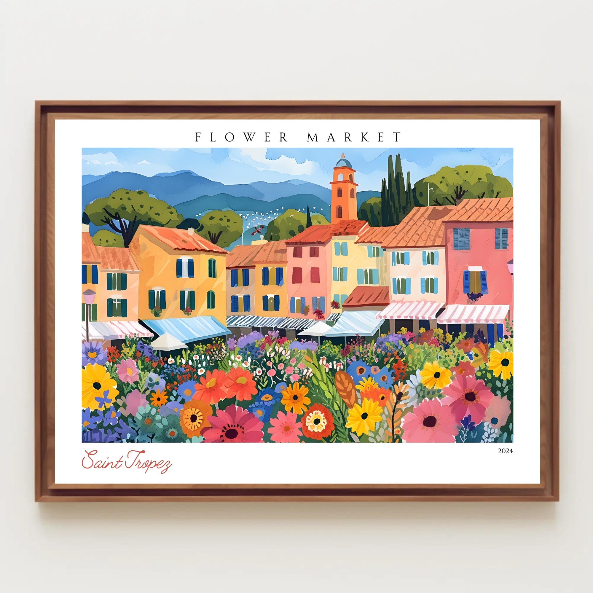Saint Tropez Flower Market Poster PosterGoat