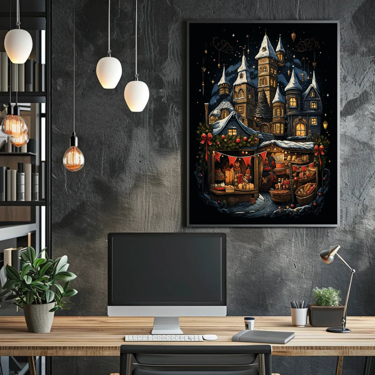 Enchanted Winter Village Poster