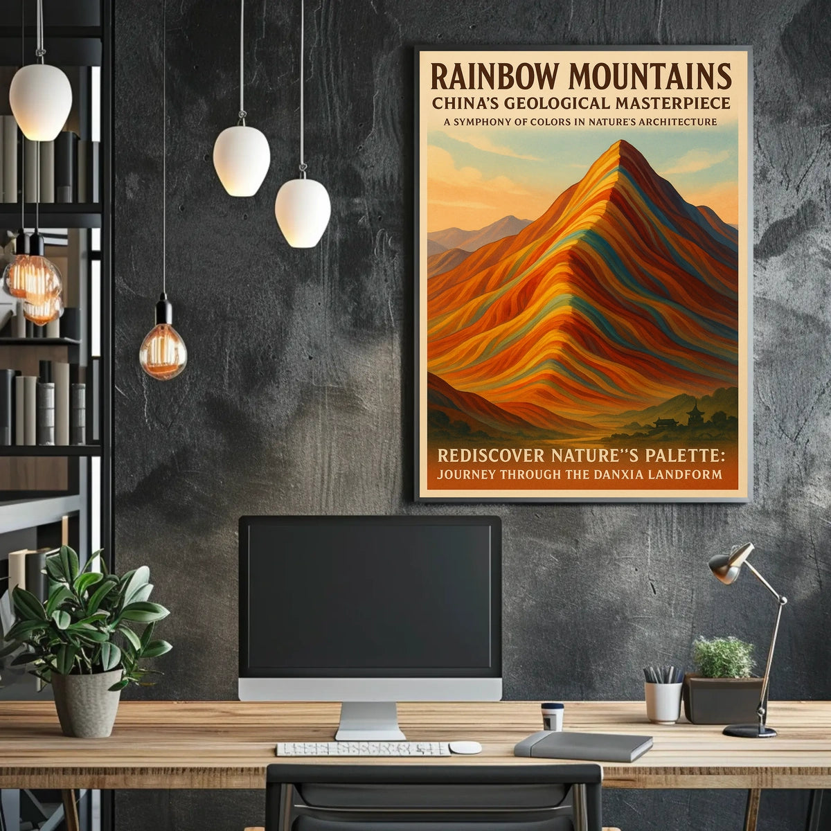 Rainbow Mountains ChinaS Geological Poster