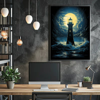 Lighthouse Resilience Surrealism Art Print: Abstract or Artistic Poster