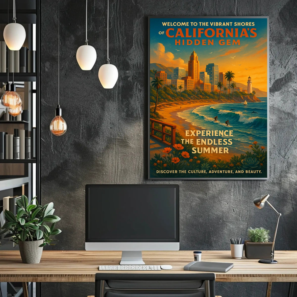 California Hidden Gem Poster Summer For Beach Lovers