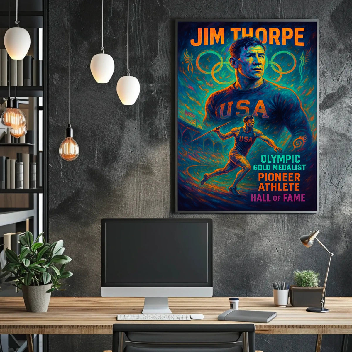 Jim Thorpe Pioneer Athlete Poster 18x24 Wall Art Decor