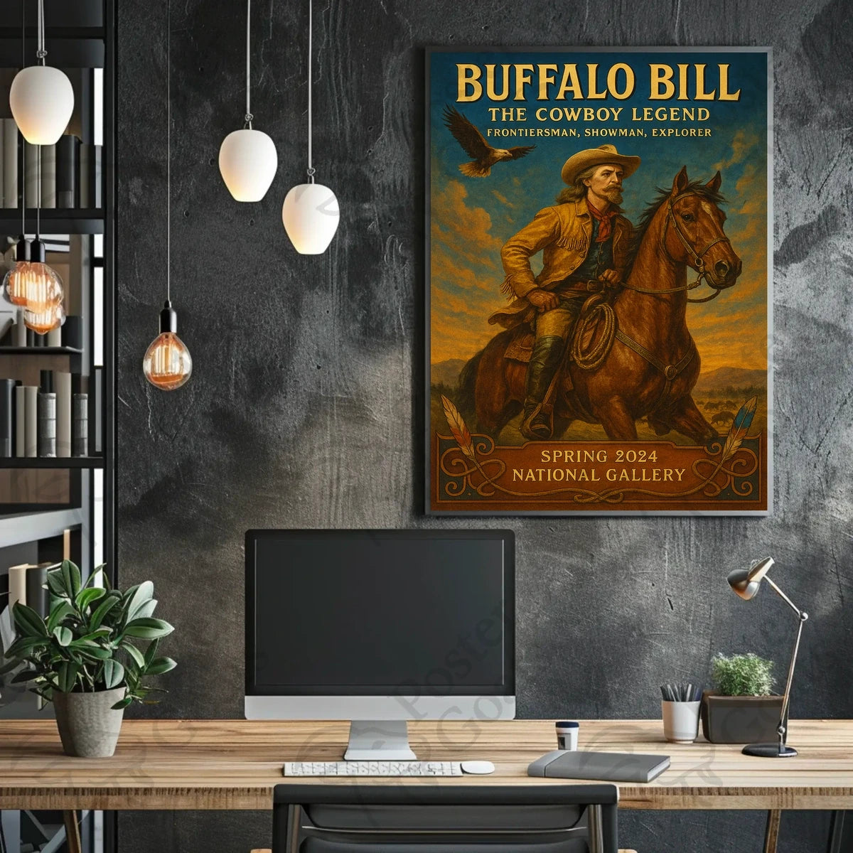 Buffalo Bill Frontier Adventure Poster Vintage Wall Art